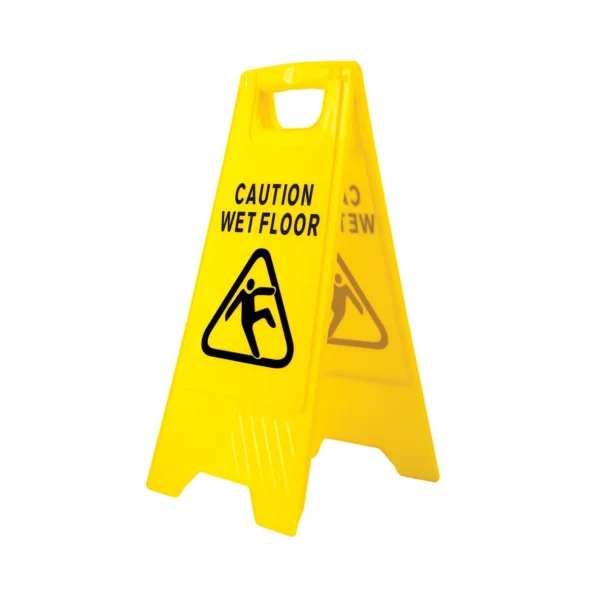 Floor Sign ‘Cleaning in Progress/Wet Floor’ 60cm Yellow