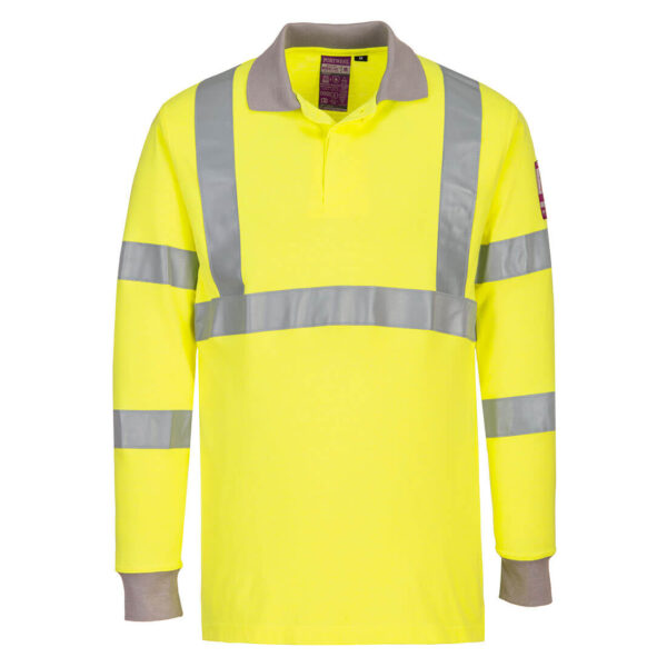 Anti-Static Hi-Vis Long Sleeve Polo FR