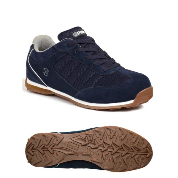 Apache Strike Retro Safety Trainer Navy Suede